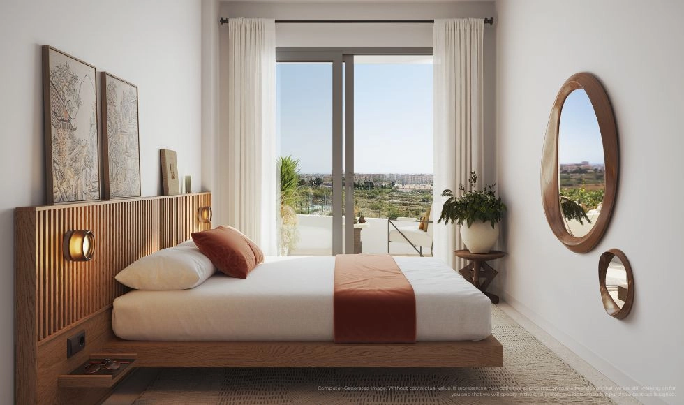 Soveværelserne er gennemtænkt designet som rolige oaser, fyldt med naturligt lys fra Costa del Sol.