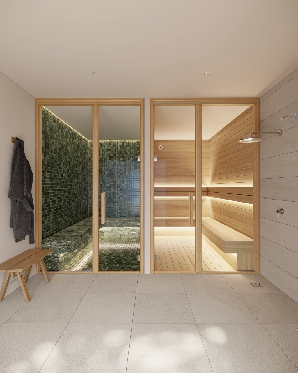 Slap af og forny dig i beboernes private sauna og Hammam, designet til den ultimative afslapning.