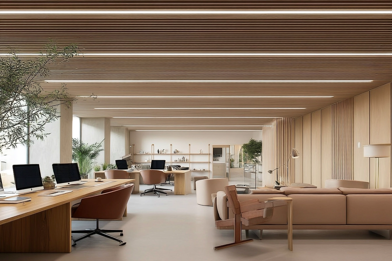 Et dedikeret co-working space tilbyder et professionelt og komfortabelt miljø til fjernarbejde.