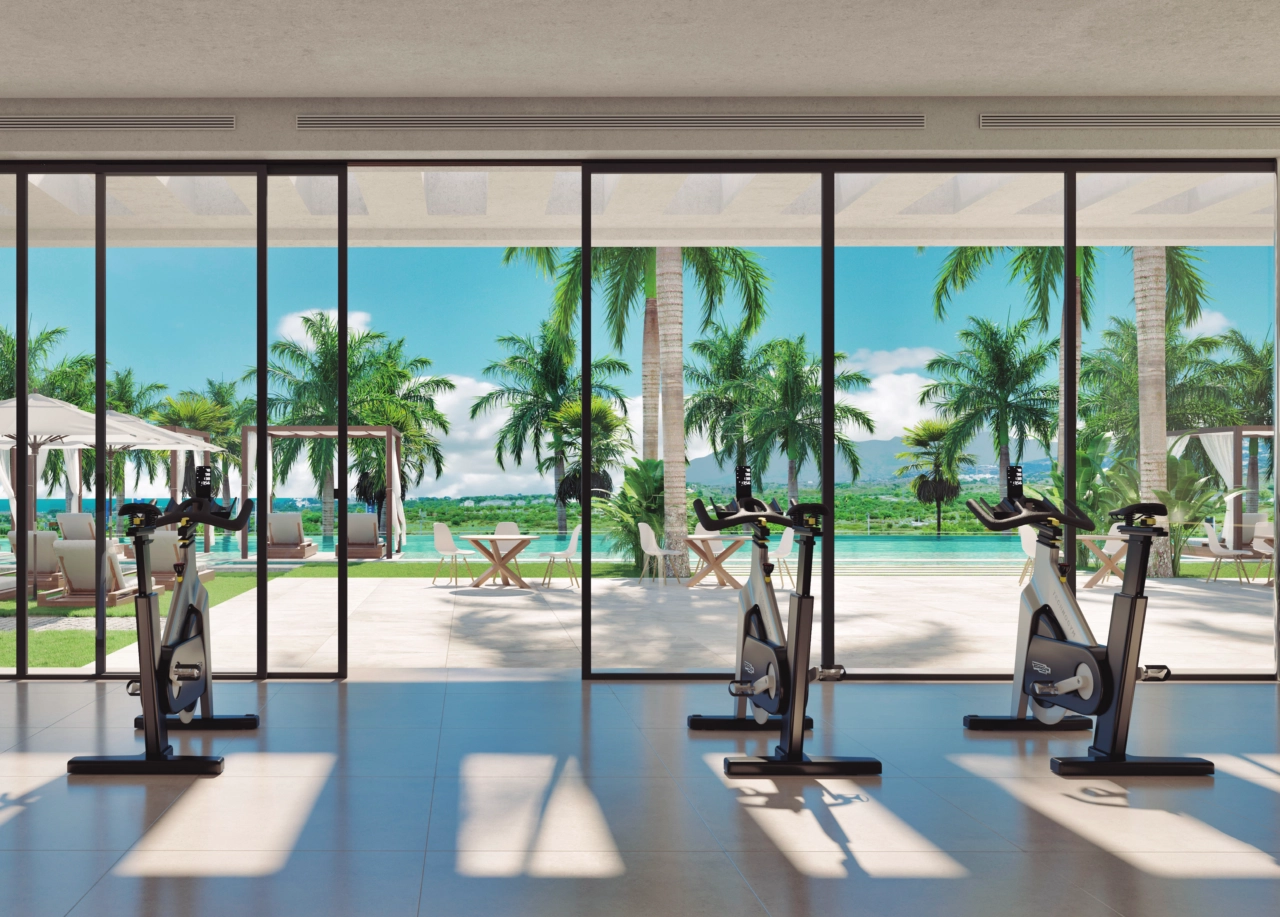 Hold dig aktiv i det fuldt udstyrede, topmoderne fitnesscenter for beboere.