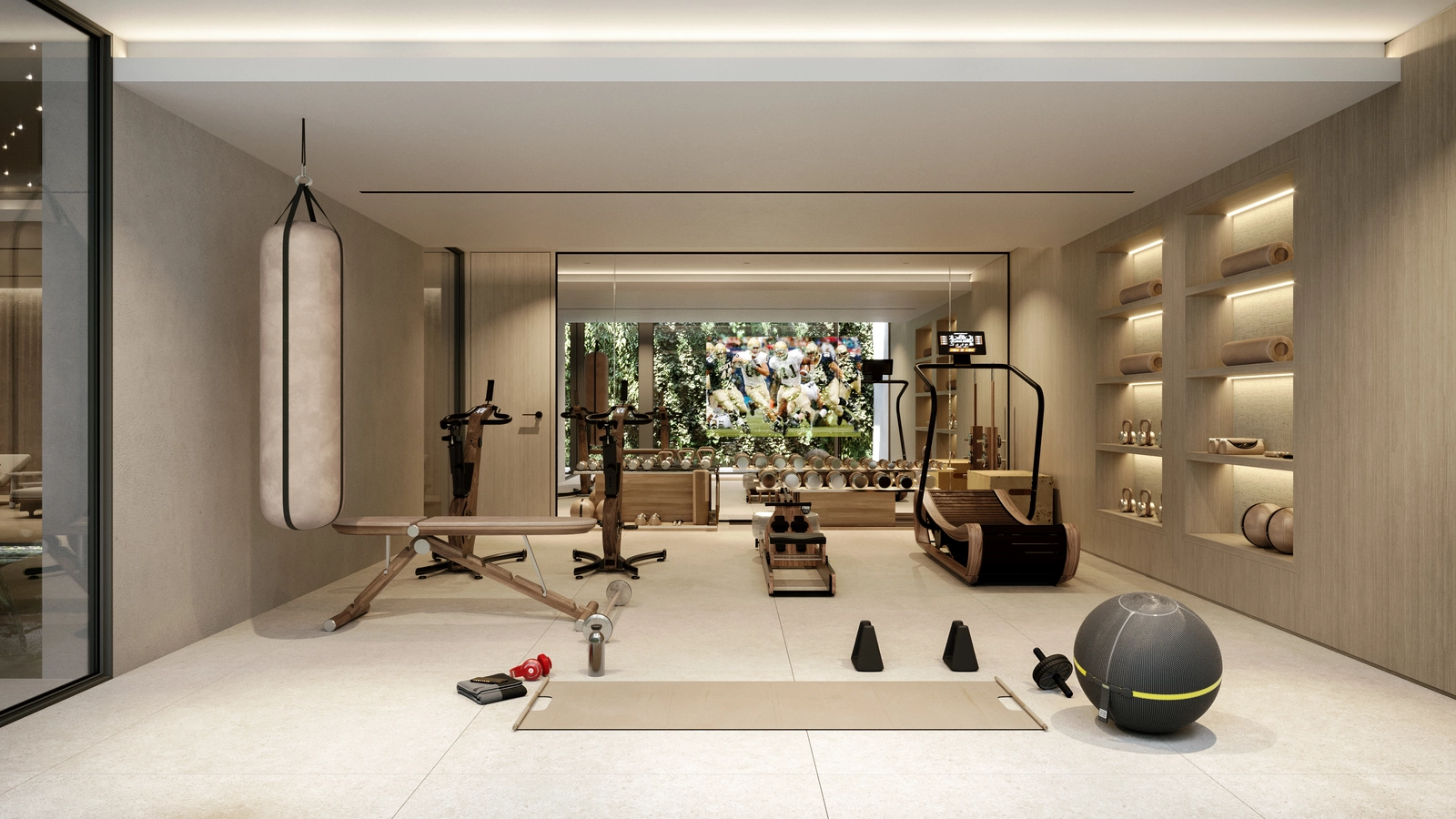 Hold dig aktiv i det fuldt udstyrede, topmoderne beboer-fitnesscenter.