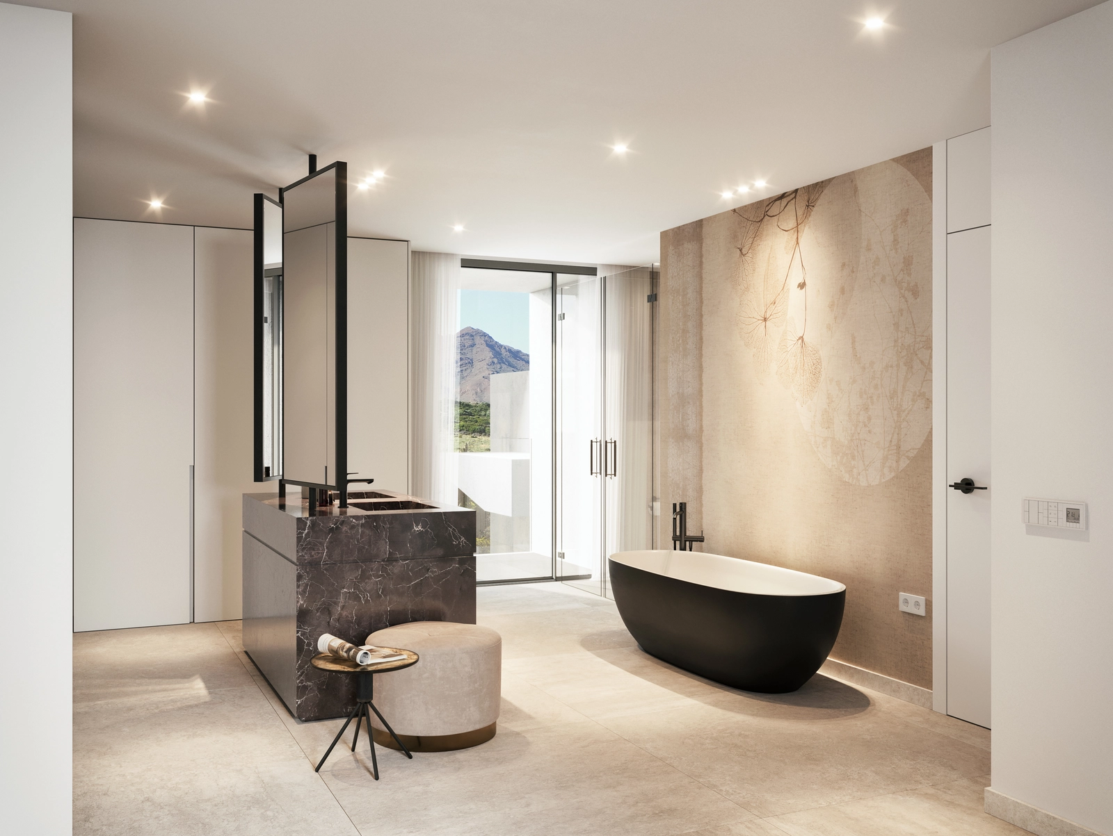 Luksuriøse badeværelser har premium materialer og moderne design.