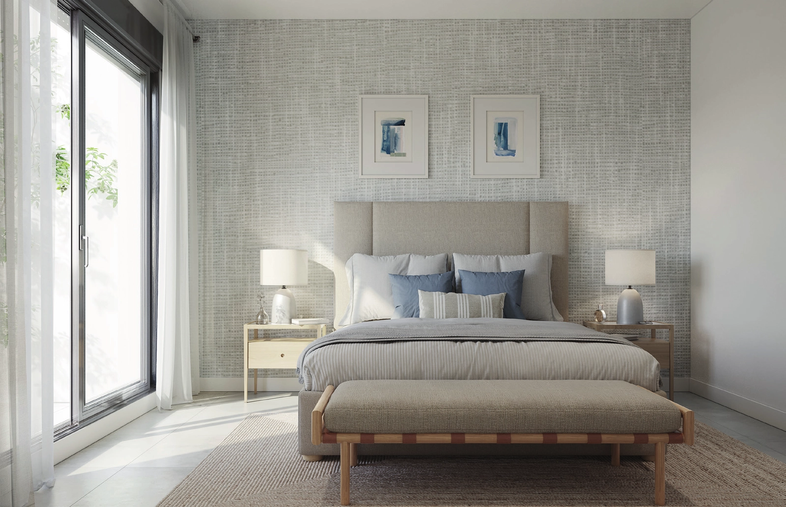 Elegante soveværelser tilbyder et fredeligt tilflugtssted med finish af høj kvalitet og rigeligt lys.