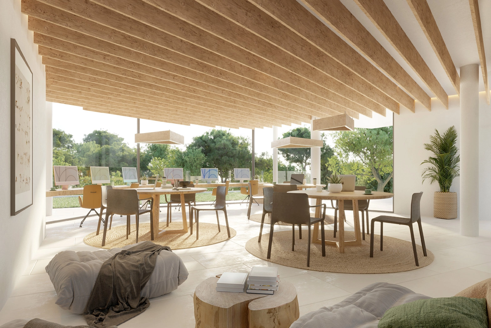 A dedicated co-working space provides a quiet and inspiring environment for residents to work or meet.