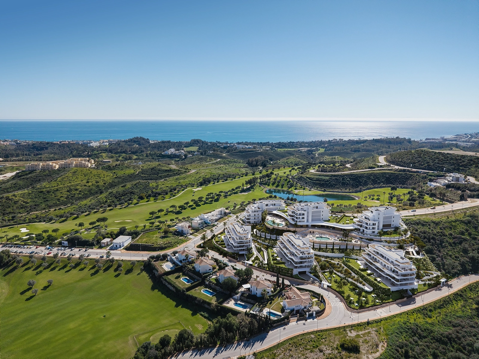 Set on a gentle hill in Mijas, enjoy sea views of the Mediterranean and the Cerrado de Aguila Golf Club, with the beaches of the Costa del Sol just 10 minutes away.