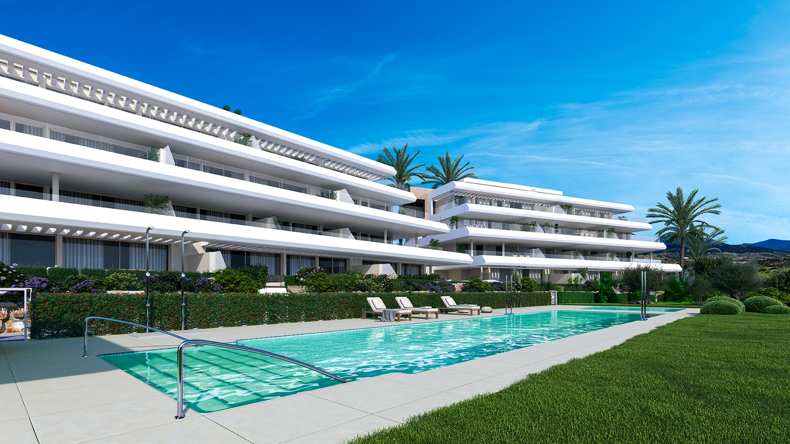 The development is perfectly integrated into the scenic Estepona landscape, offering privacy and views.