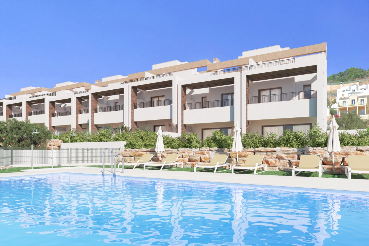 The communal swimming pool is a perfect place to cool off and enjoy the Spanish sunshine.