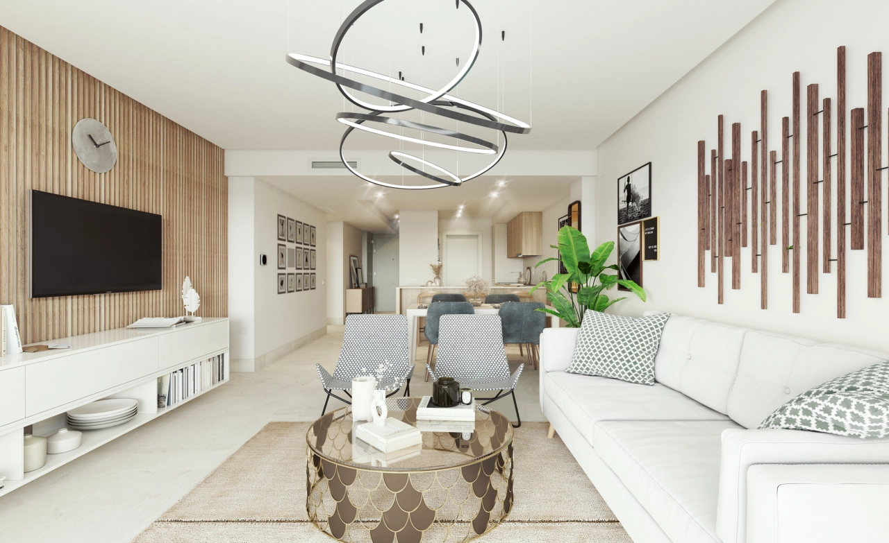 Elegant interiors feature modern design and high-quality finishes, creating a comfortable and stylish living space.