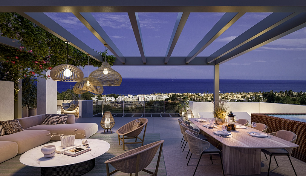 Enjoy the gentle evening breeze and stunning coastal scenery from your private terrace.