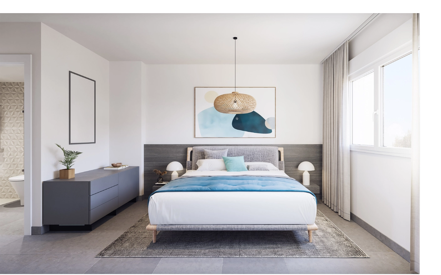 Relax in the tranquil master bedroom, your personal and comfortable retreat.