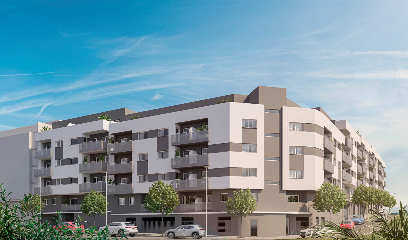 The development features modern architecture with a clean, contemporary design.