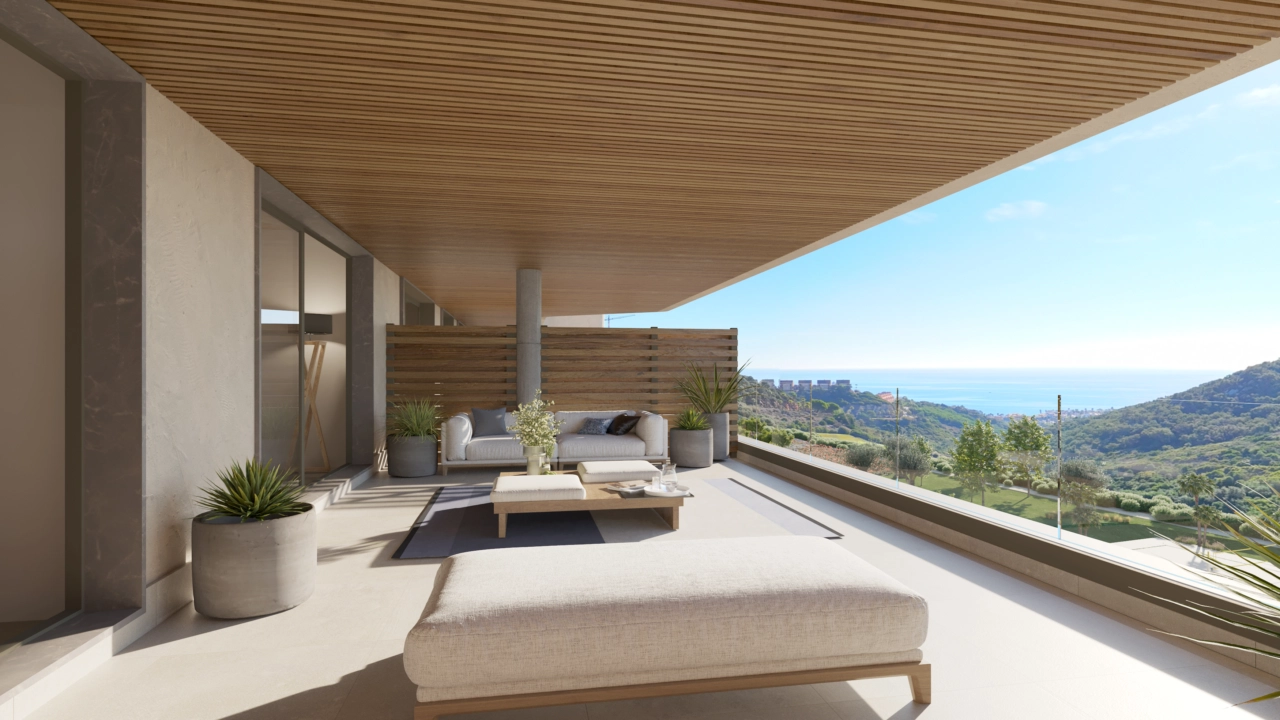 Spacious terraces offer breathtaking views of the Mediterranean Sea.