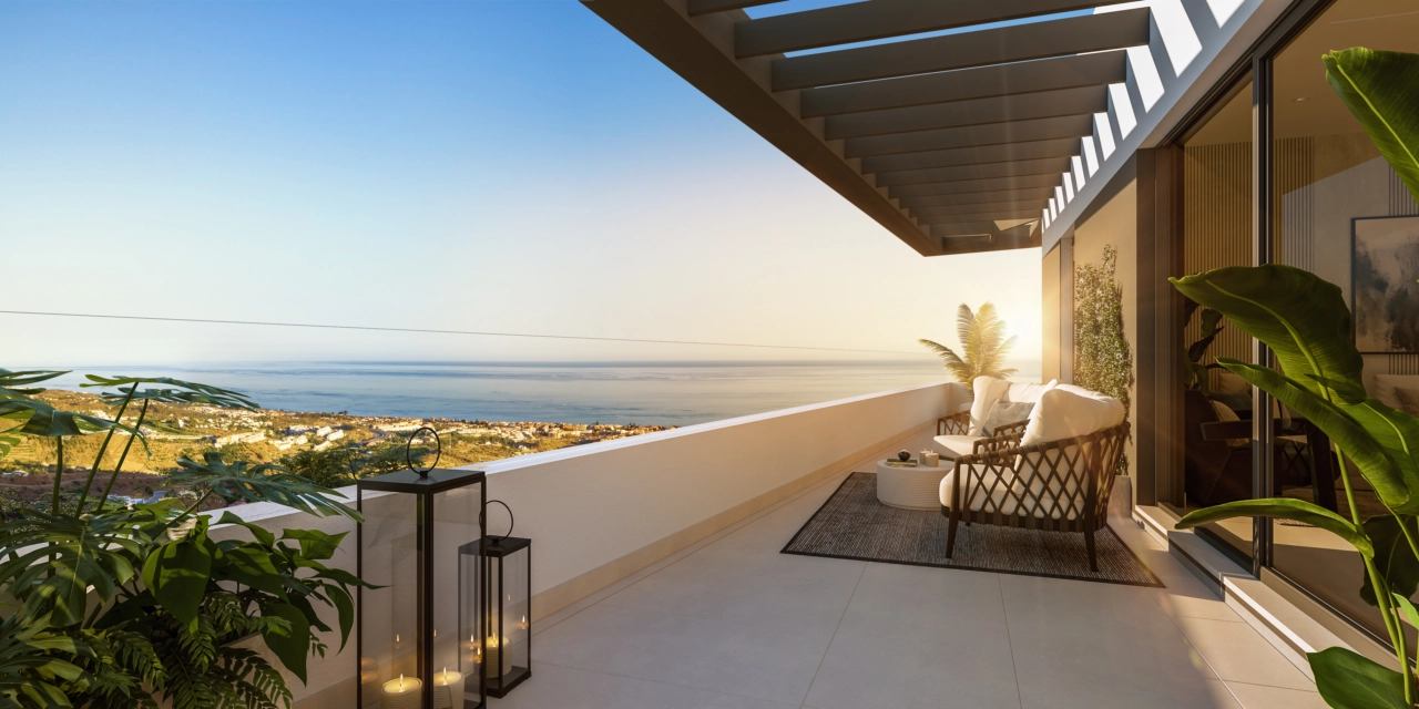 Relax on your spacious terrace and enjoy the sunset over the Mediterranean.