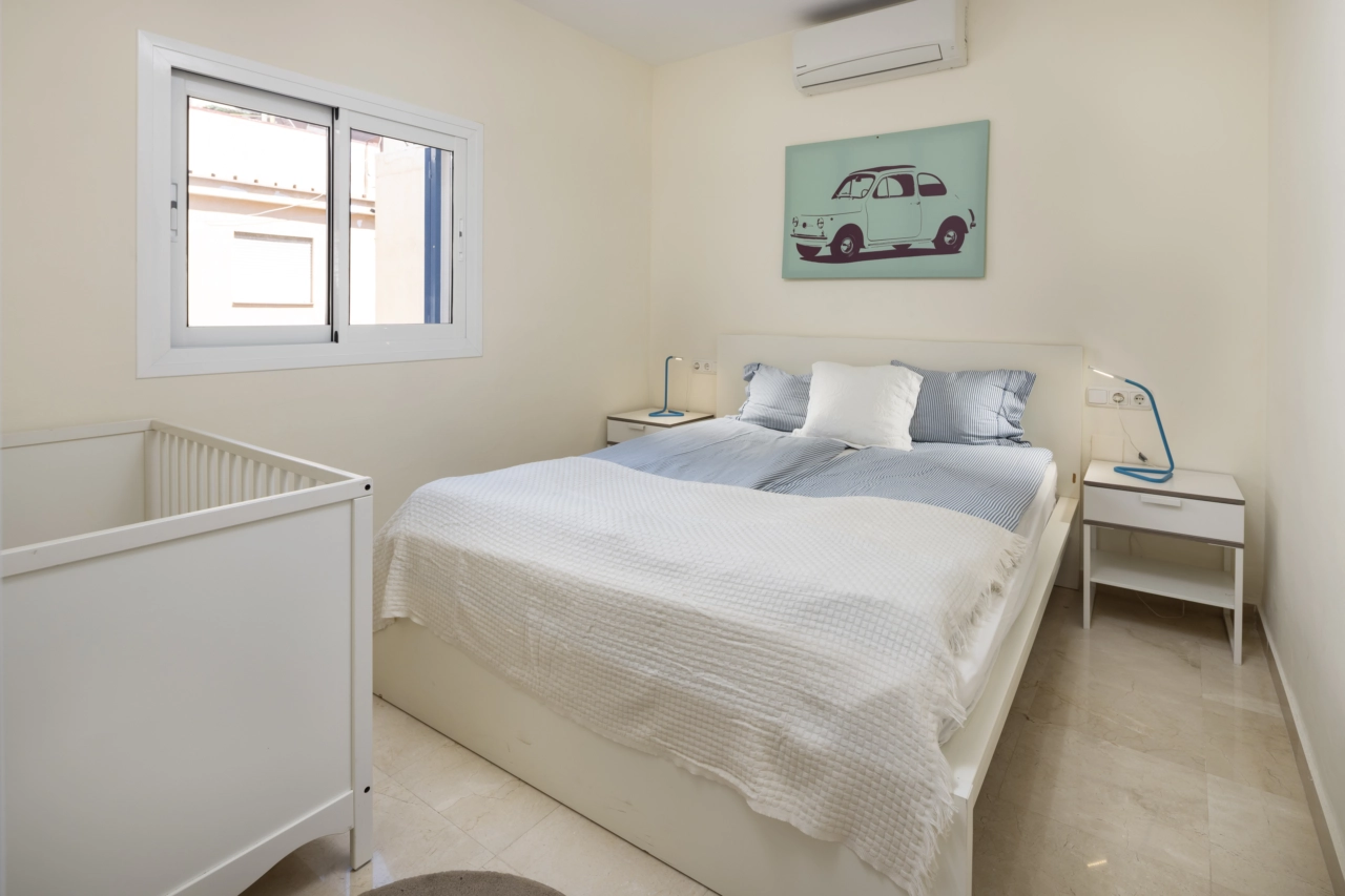 This bright and welcoming bedroom is perfect for family or guests.