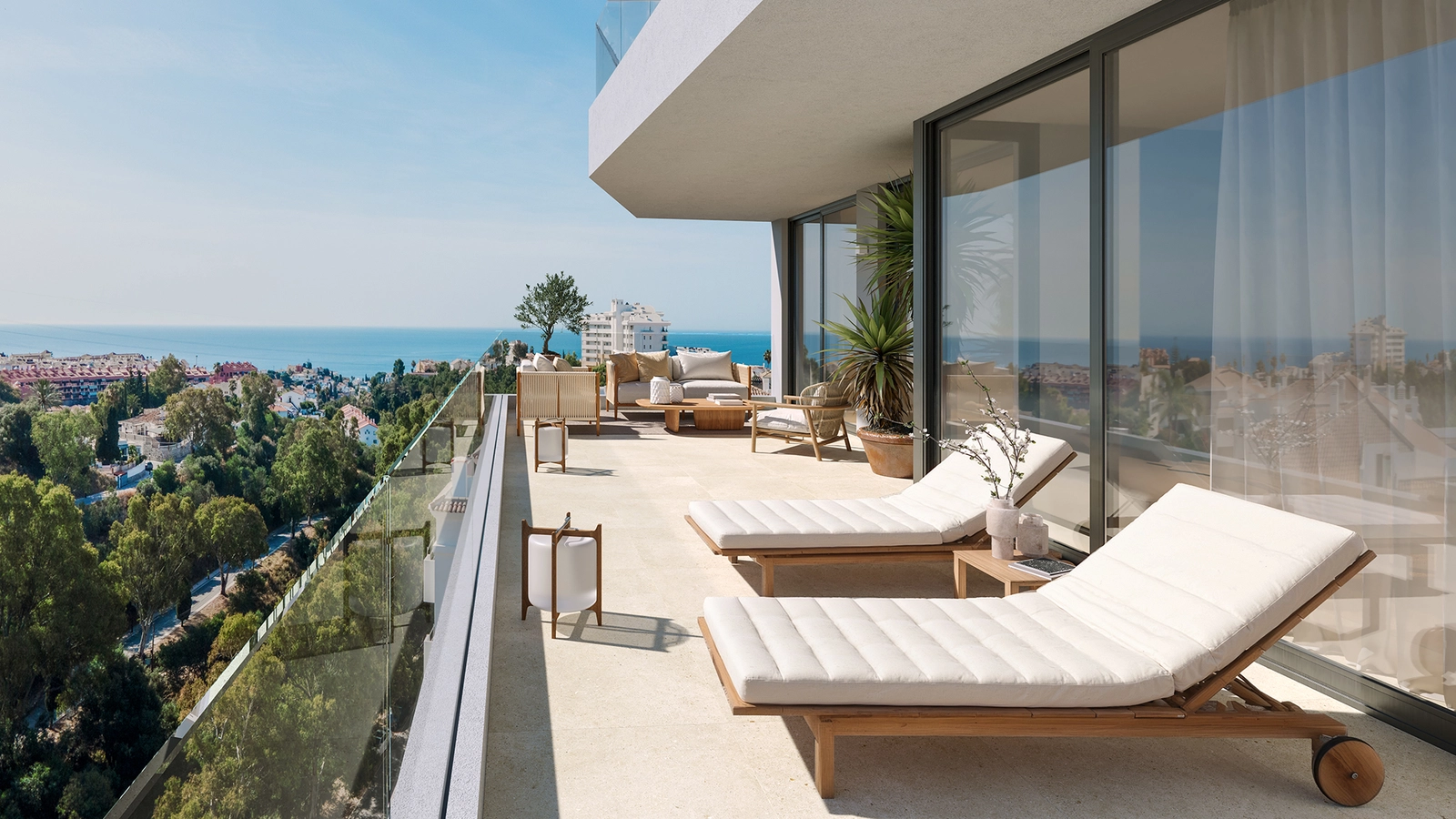 Relax on your spacious private terrace, offering stunning sea views over the Costa del Sol.