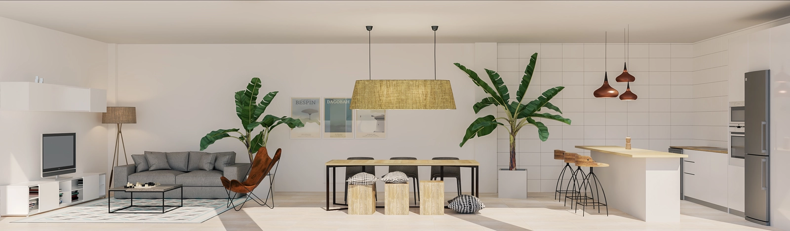 A beautifully designed interior space for residents to relax and socialize.