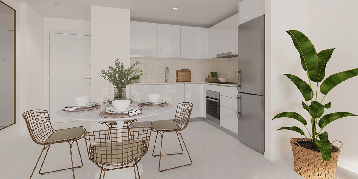Modern kitchen, fully equipped with high-quality appliances and finishes.