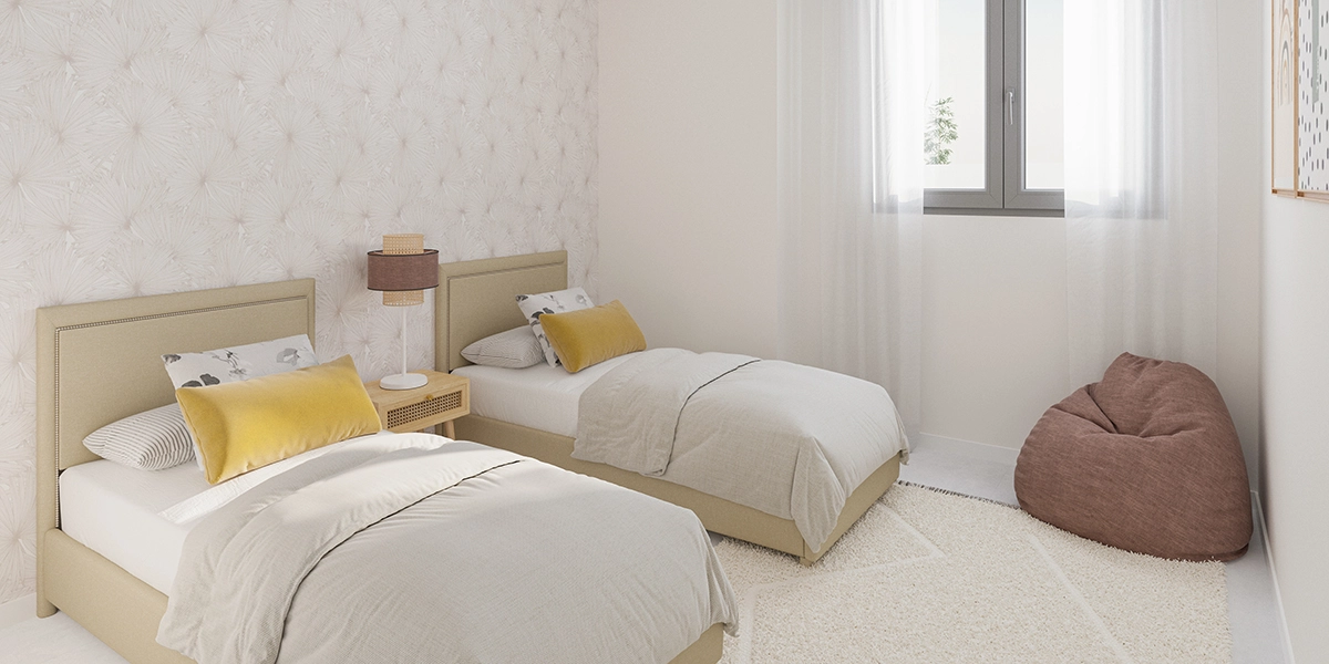 A comfortable and well-proportioned guest bedroom, perfect for family or visitors.