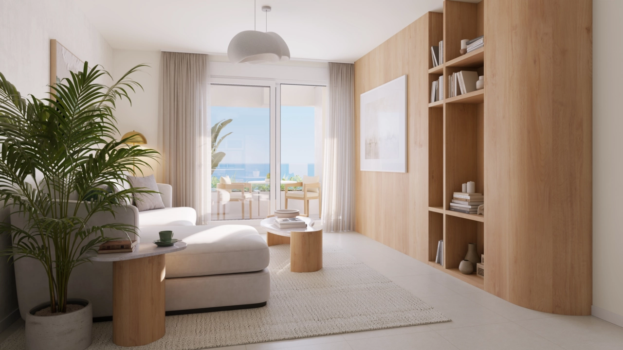 Bright and spacious living rooms are designed for comfort and natural light.