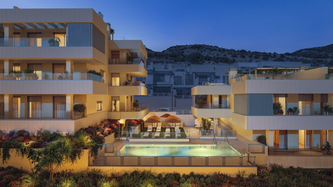 The communal swimming pool provides a perfect oasis for relaxation and enjoyment.