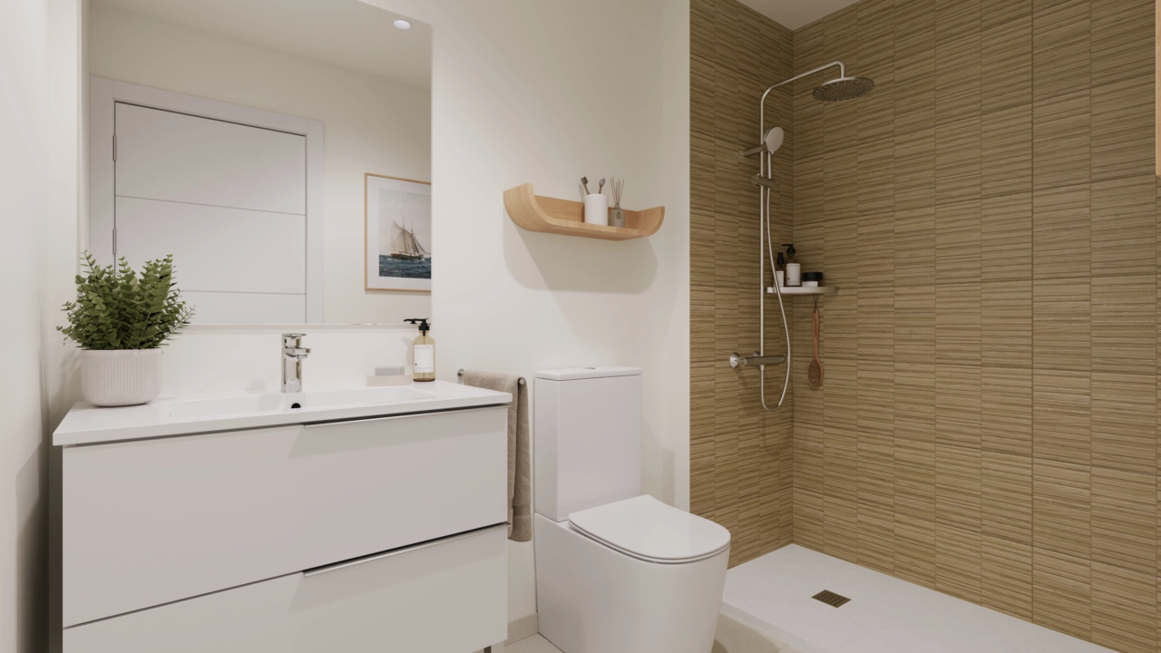 Elegant bathrooms feature contemporary design and high-quality fixtures.