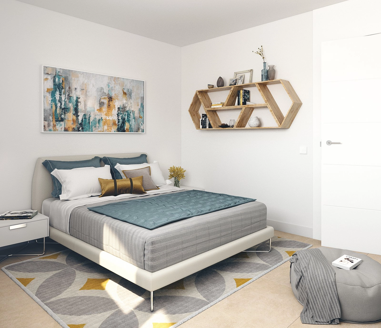 A comfortable and stylish second bedroom, perfect for family or guests.