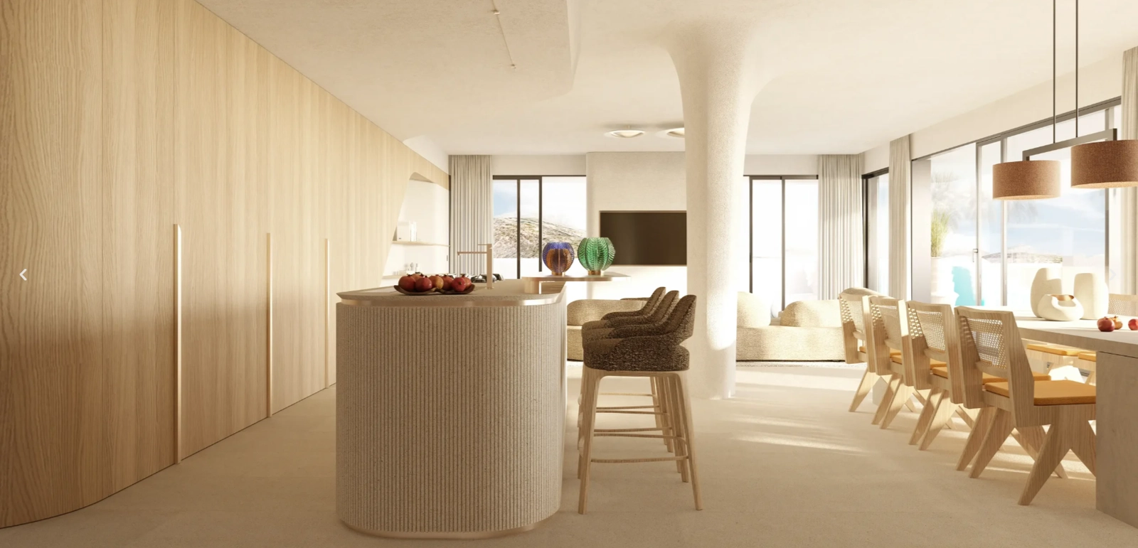 Modern architecture defines Carat, blending seamlessly with the natural landscape of the Costa del Sol.