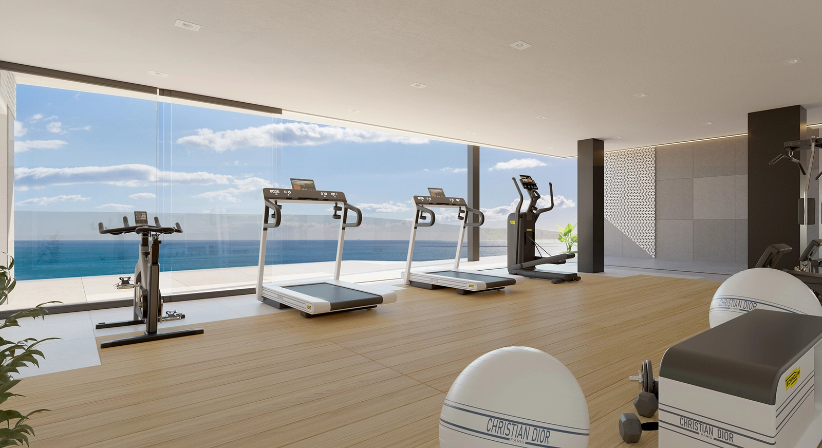 Stay active in the state-of-the-art gym, where stunning sea views provide daily motivation.