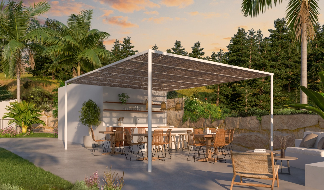 A dedicated chill-out and barbecue area for social gatherings with family and friends.