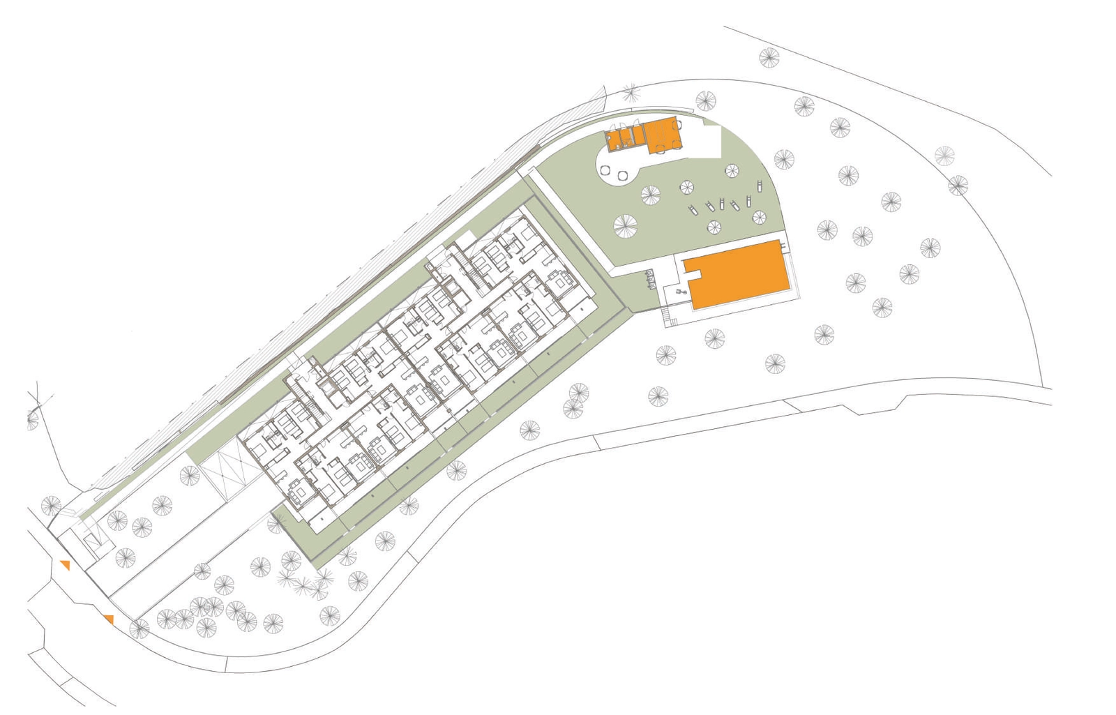 Overview of the site plan for Phase 2, showing the layout of the residences and shared amenities.