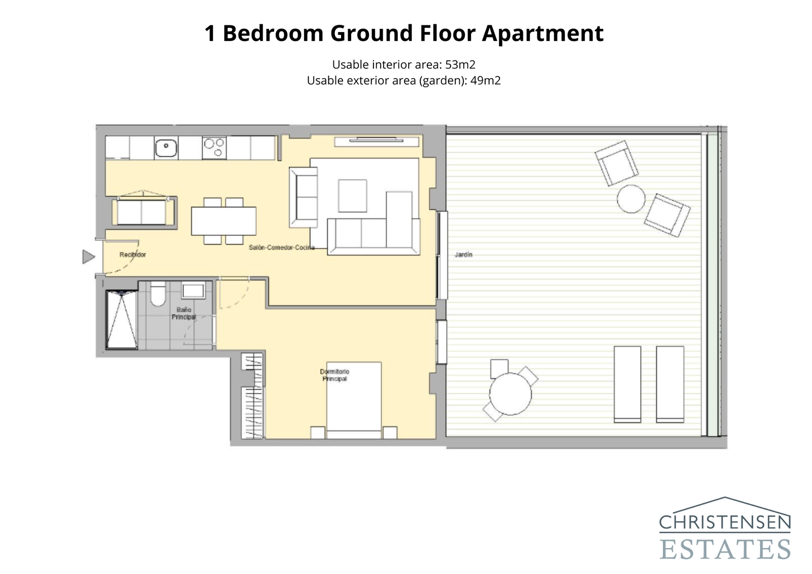 One-bedroom ground floor home – A well-designed layout with spacious interiors connected to a generous private garden.