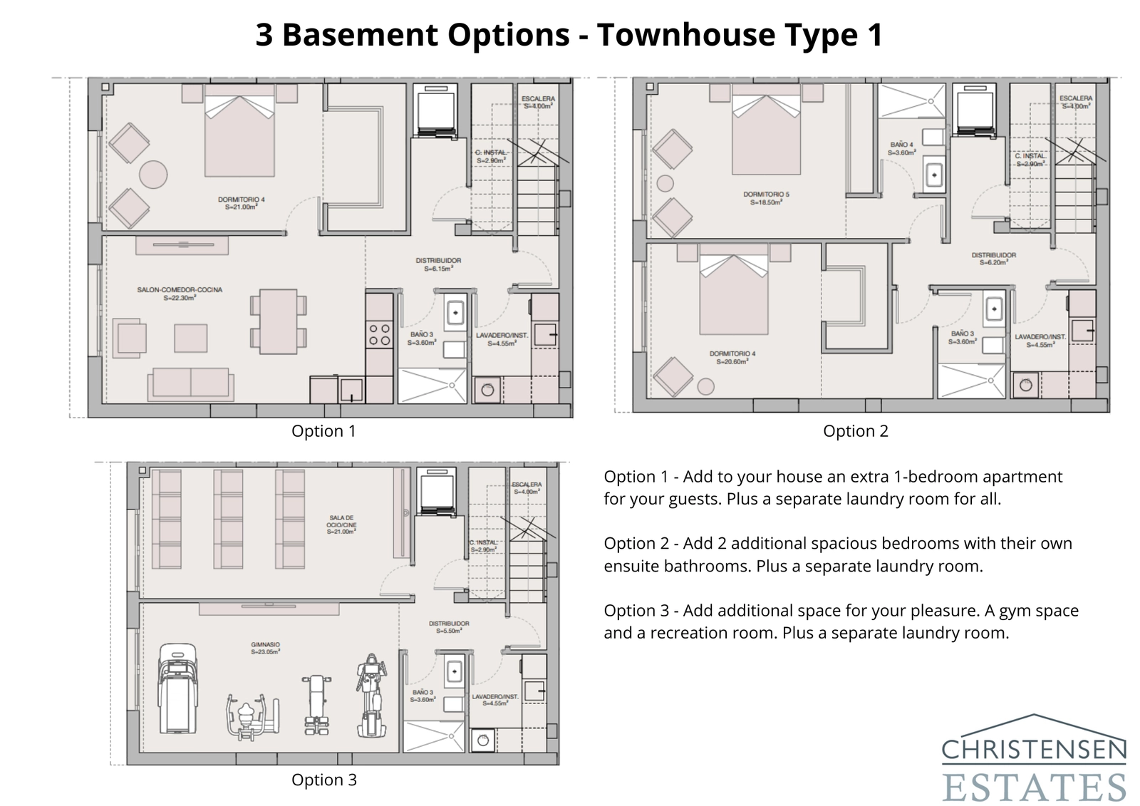 Discover the flexible basement options for the Type 1 home, allowing you to create extra bedrooms, a guest apartment, or a private gym.