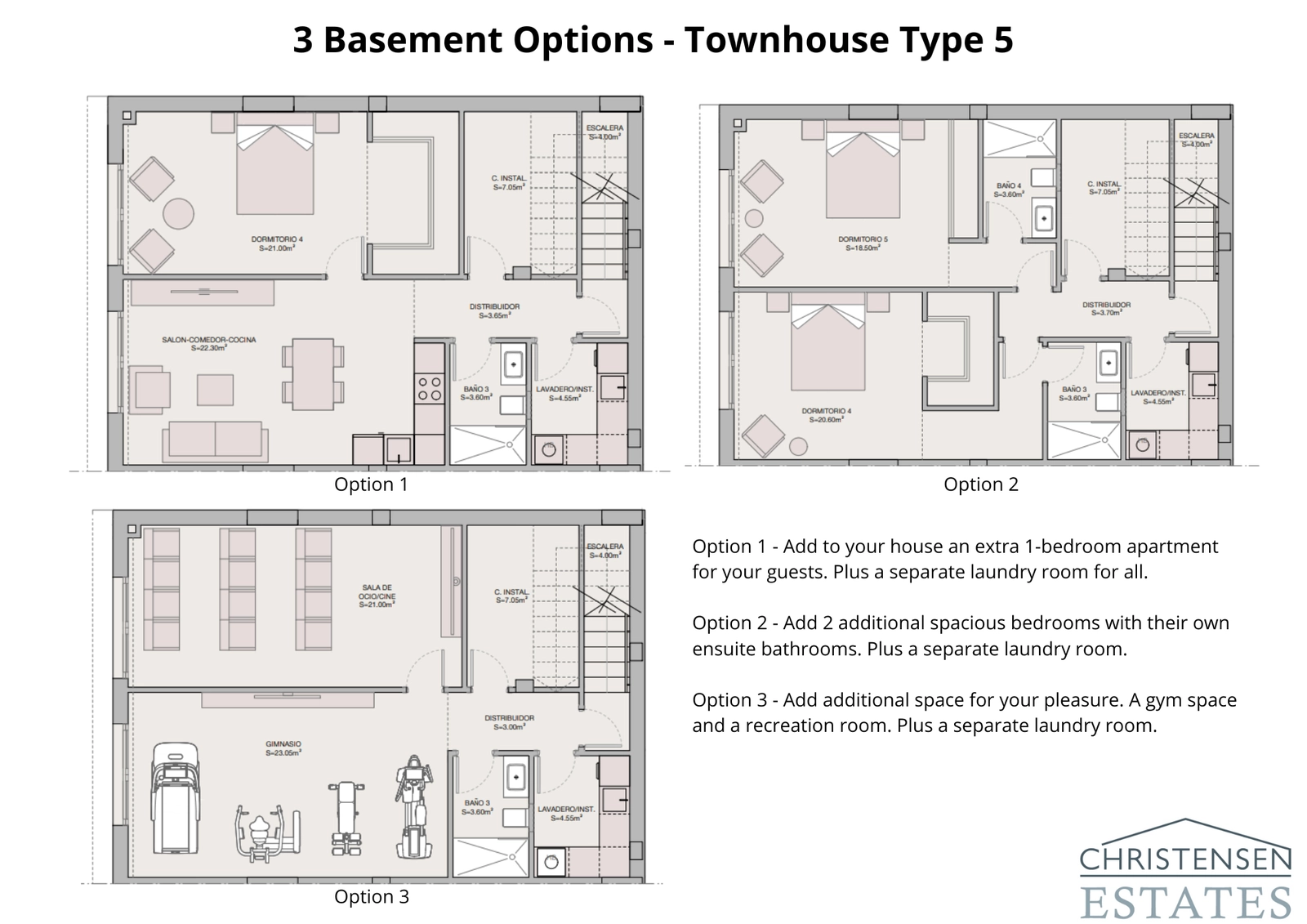 Explore the customization possibilities for the Type 5 basement, ideal for adding a games room, cinema, or two additional ensuite bedrooms.