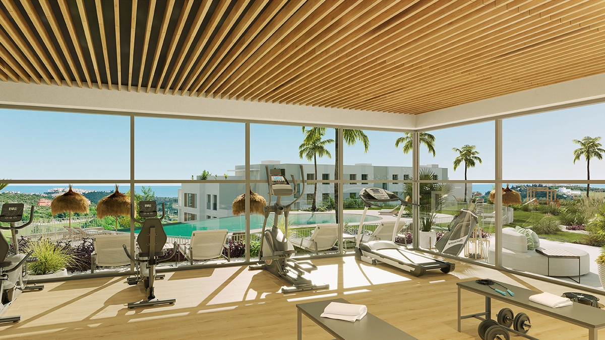 The state-of-the-art gym features panoramic views, making your workout a scenic experience.