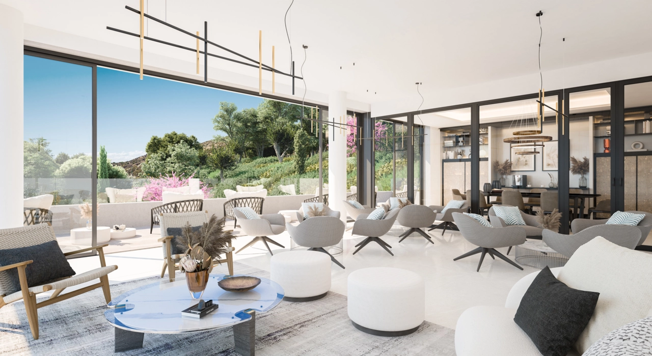 The elegant clubhouse lounge is a perfect space for residents to relax or socialise.