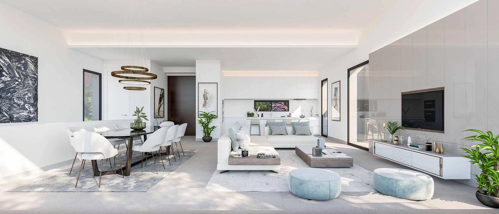 Bright and spacious open-plan living areas, designed for modern comfort and style.