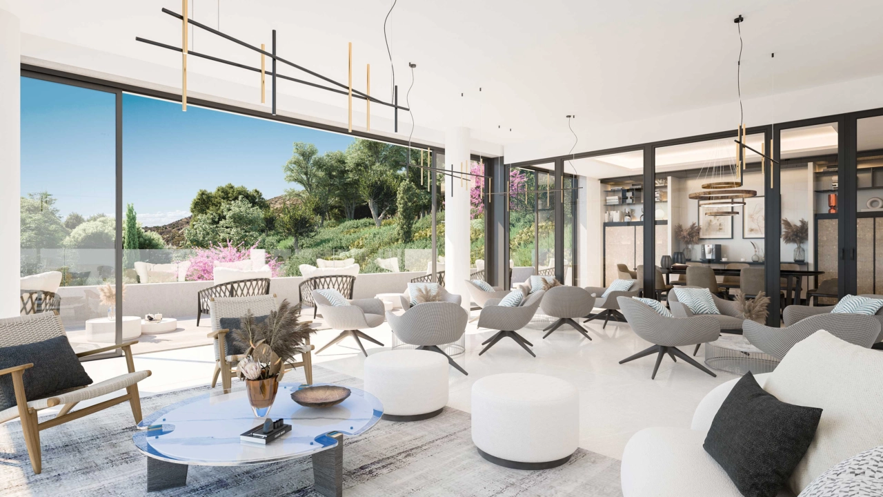 The elegant clubhouse provides a welcoming social space for residents and their guests.