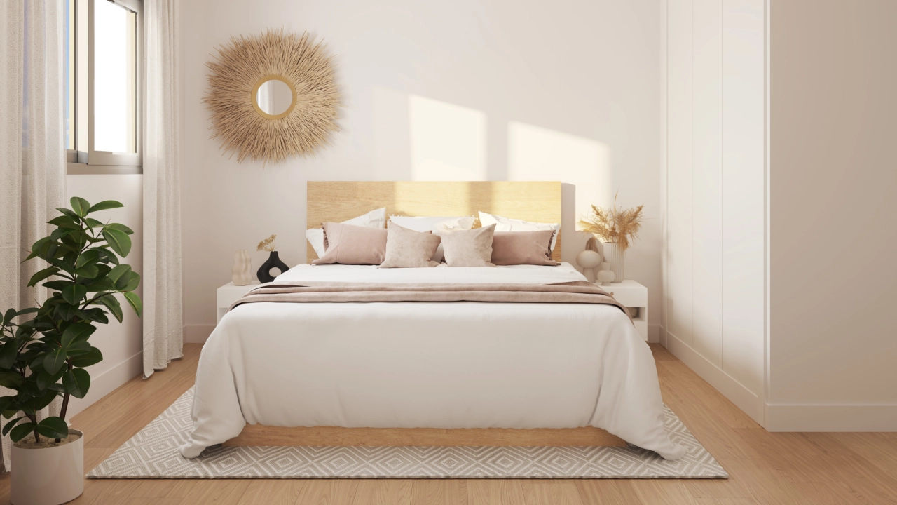 The master bedroom offers a tranquil sanctuary, designed with comfort and elegance in mind.