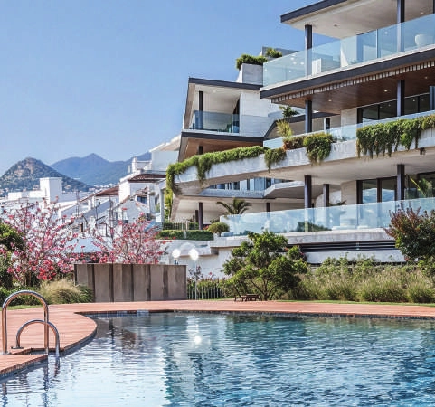 The large communal swimming pool is the perfect place to cool off and enjoy the 320+ days of sunshine.