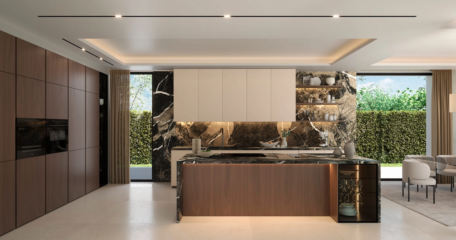 A state-of-the-art kitchen featuring premium appliances and finishes, designed for both functionality and style.