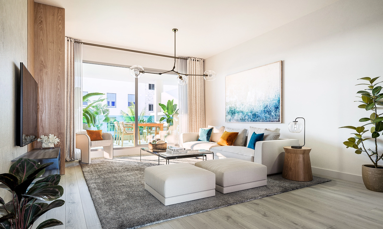 Bright and modern living spaces that seamlessly connect to the outdoors, creating an inviting atmosphere.
