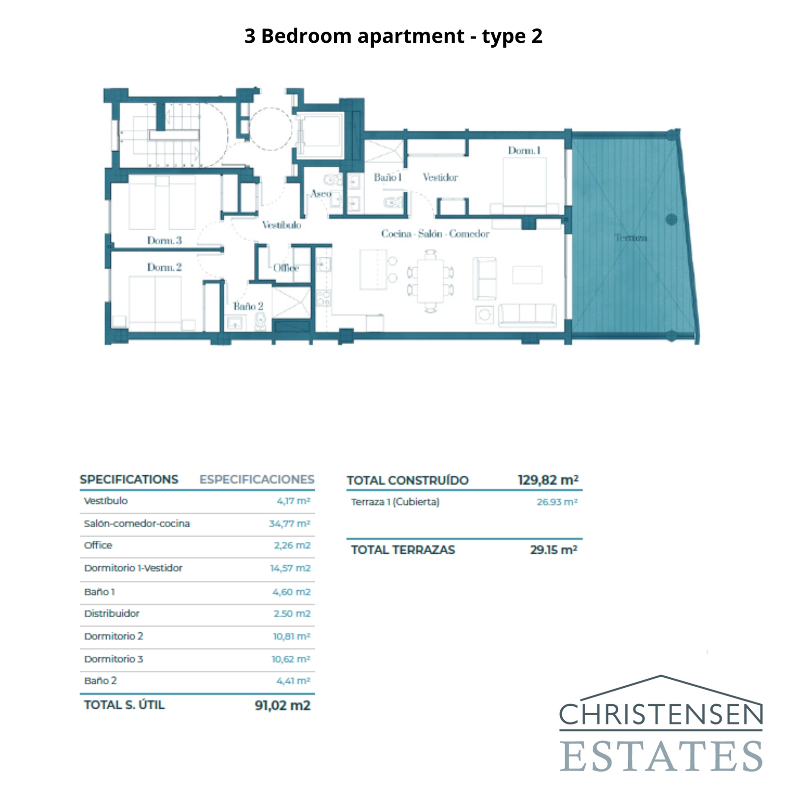 A well-designed 3-bedroom floor plan offering comfortable living spaces and excellent flow to the outdoor areas.