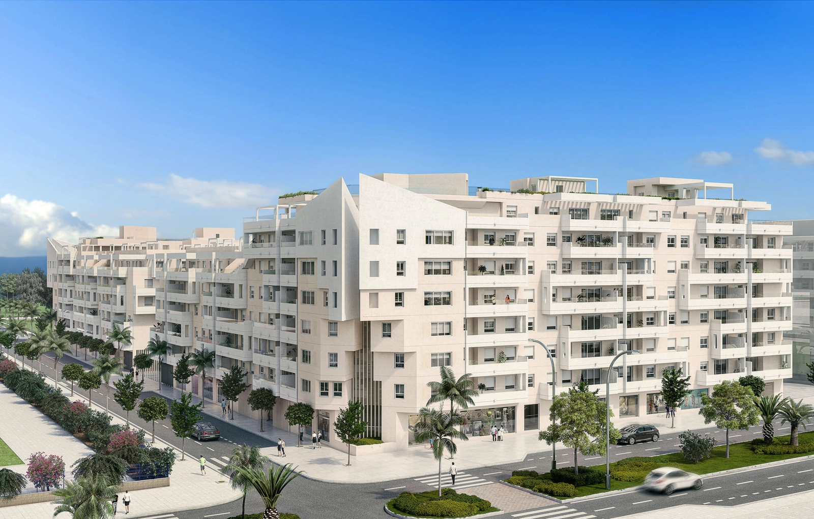 Contemporary architecture blends seamlessly with the beautiful surroundings of the Costa del Sol.