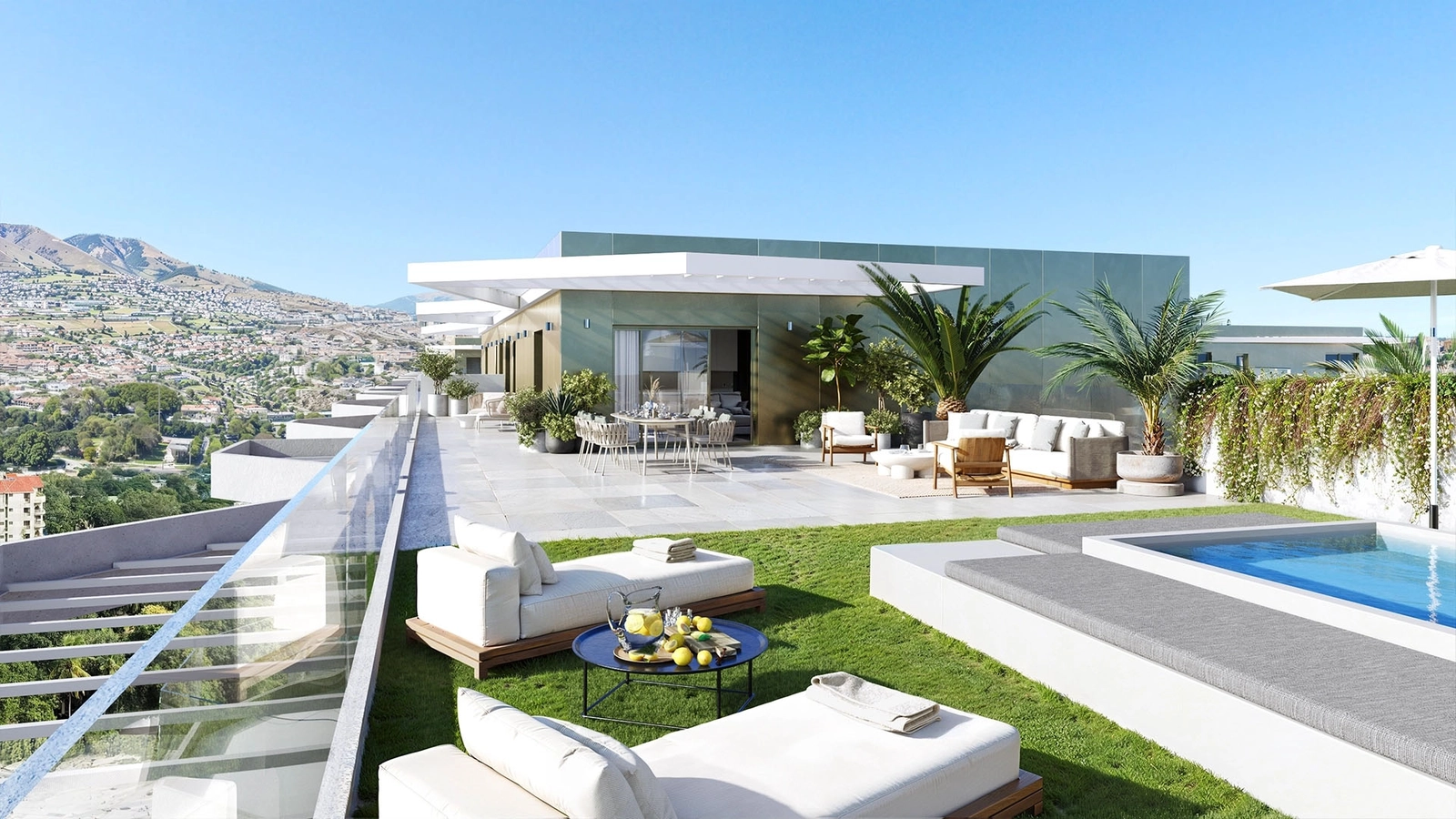 Ascend to your private paradise, where panoramic views of the Mediterranean and rolling hills provide a breathtaking daily backdrop.