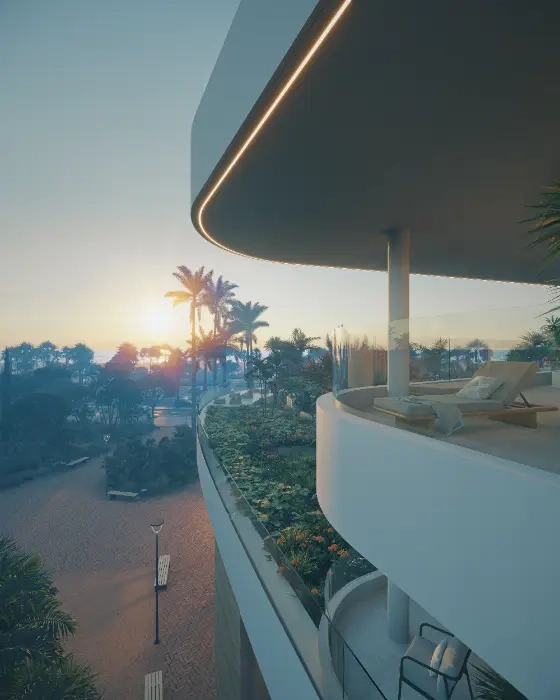 Wake up to breathtaking sunrise views over the sea from your private balcony.