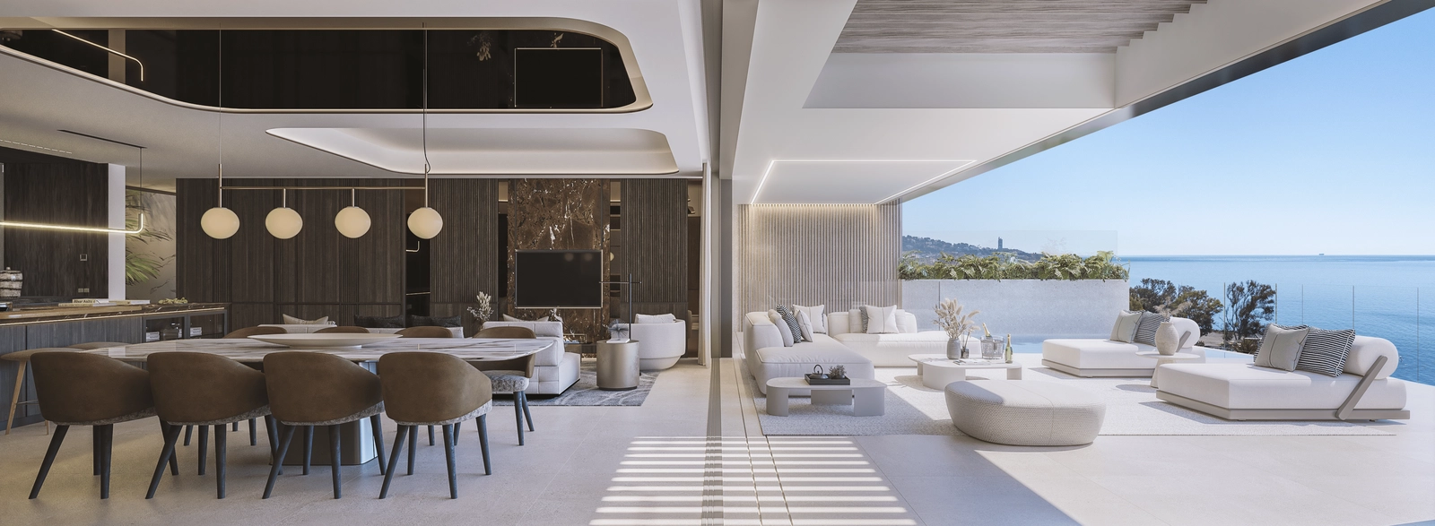 Experience seamless indoor-outdoor living, with interiors that flow effortlessly onto the large sunlit terrace.
