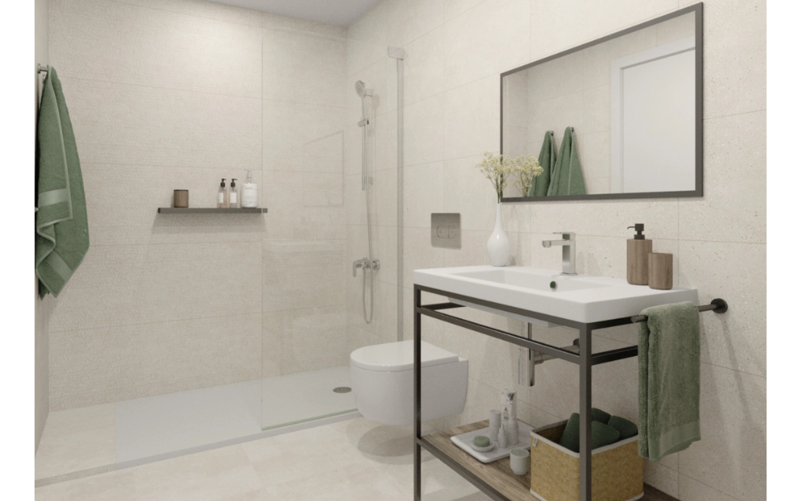 Contemporary bathroom design featuring elegant fixtures and clean lines for a spa-like feel.