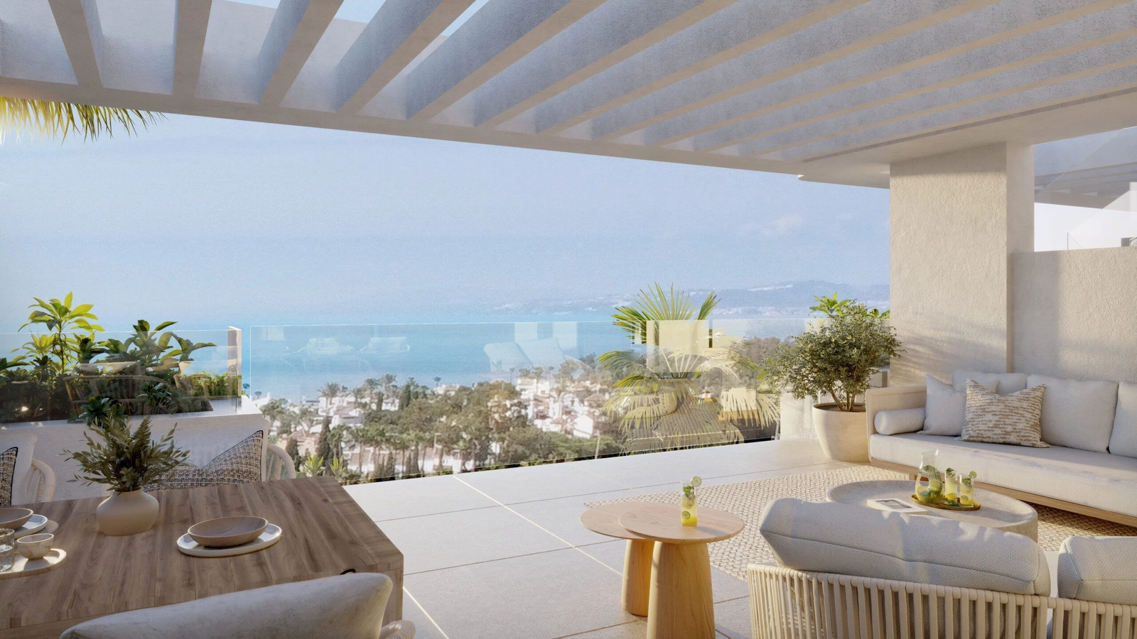 Enjoy spectacular sea views over the Costa del Sol from your spacious private terrace.