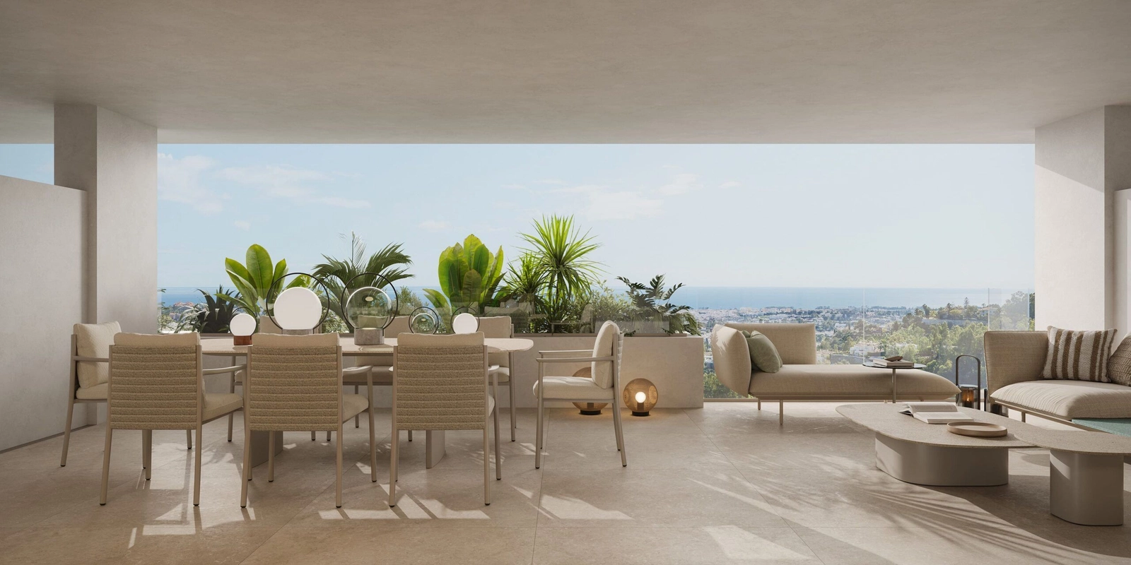 A seamless connection between indoor and outdoor living, perfect for enjoying the Mediterranean climate.
