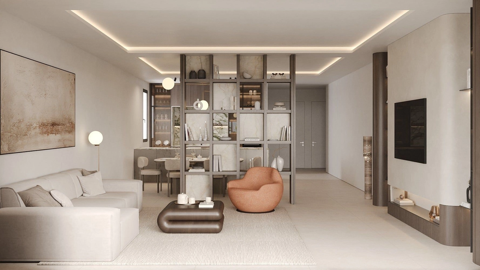 Bright and sophisticated living areas designed for comfort and modern elegance.